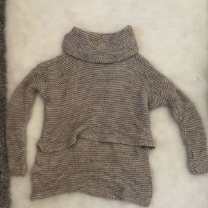 Cream and light beige turtleneck sweater